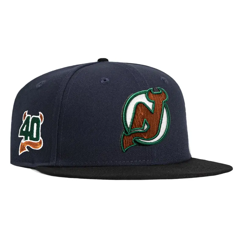 New Era 59Fifty New Jersey Devils 40th Anniversary Wood Grain Hat – Navy