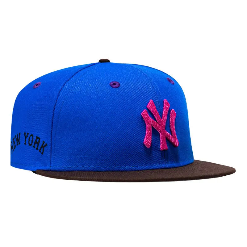 New Era 59Fifty New York Yankees Script Patch Hat – Royal, Brown & Magenta