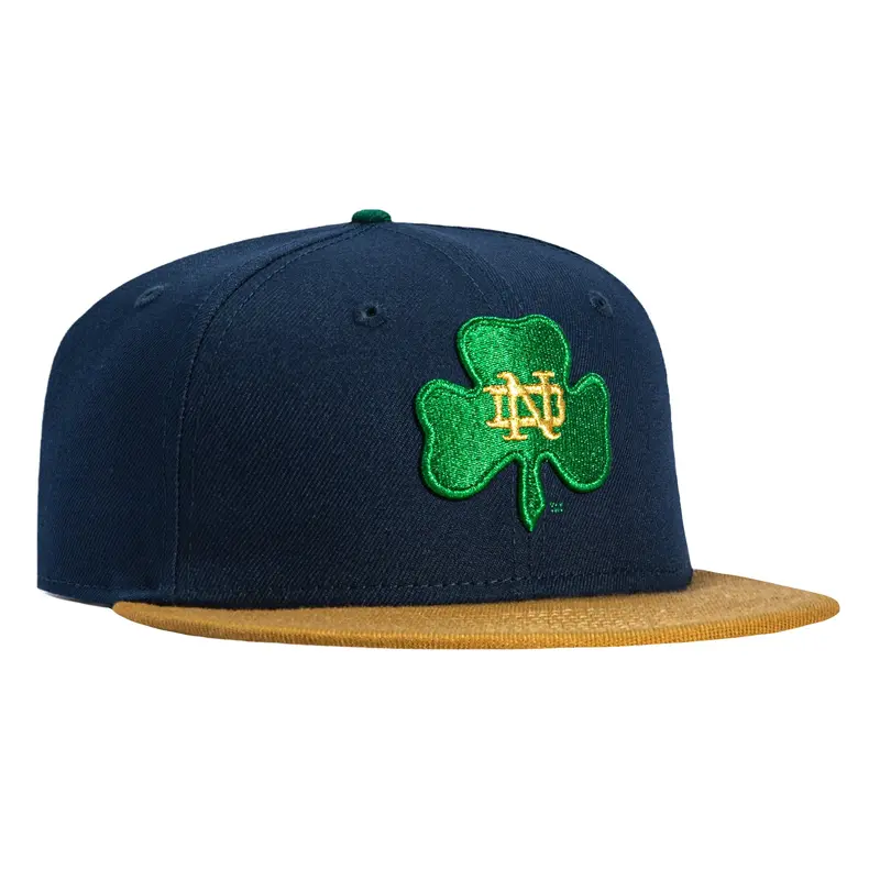 New Era 59Fifty Notre Dame Fighting Irish Shamrock Cap – Navy & Gold