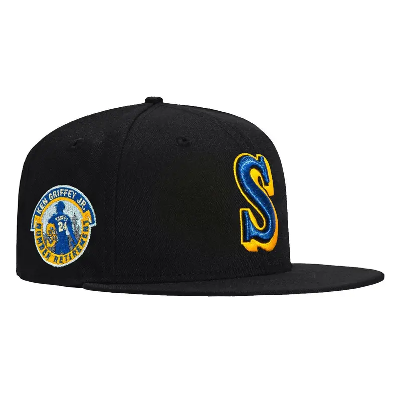 New Era 59Fifty Seattle Mariners Ken Griffey Jr. Tribute Cap – Black/Royal/Gold