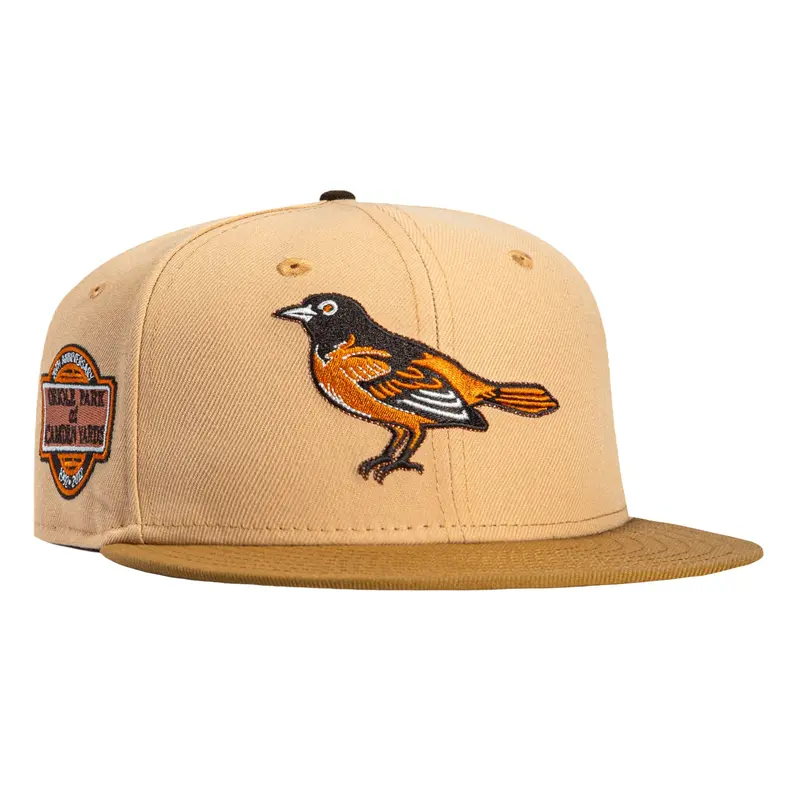 New Era 59Fifty Sepia Baltimore Orioles 1998 Stadium 20th Anniversary Cap – Tan & Gold
