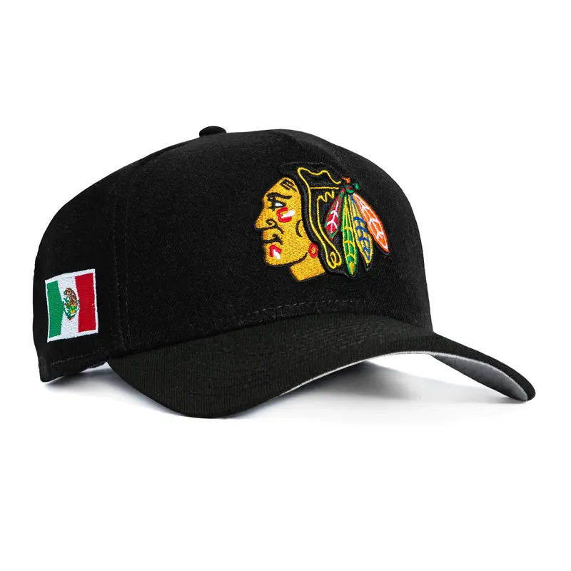 New Era 9Forty A-Frame Chicago Blackhawks Mexico Flag Snapback – Black