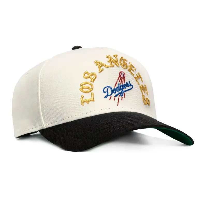 New Era 9Forty A-Frame Dodgers Old English Arch Snapback – White/Black
