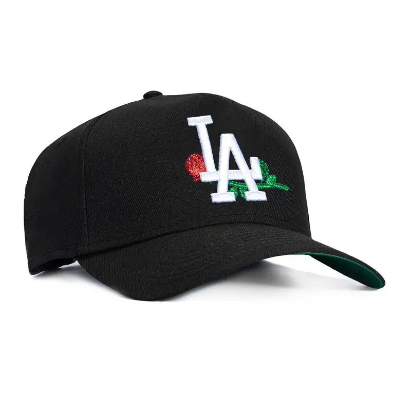 New Era 9Forty A-Frame Dodgers Rose Snapback in Black