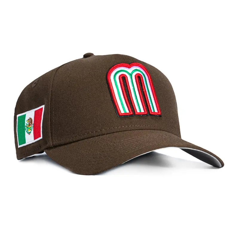New Era 9Forty A-Frame Mexico WBC Flag Patch Snapback – Brown