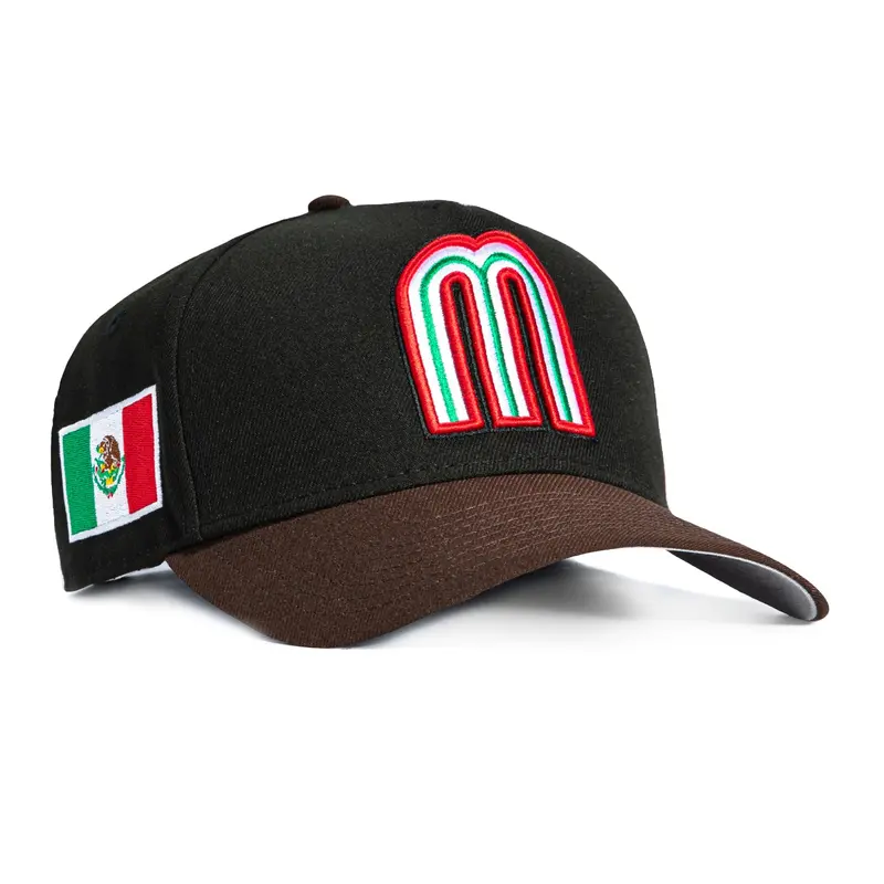 New Era 9Forty A-Frame Mexico World Baseball Classic Flag Patch Cap – Black & Brown