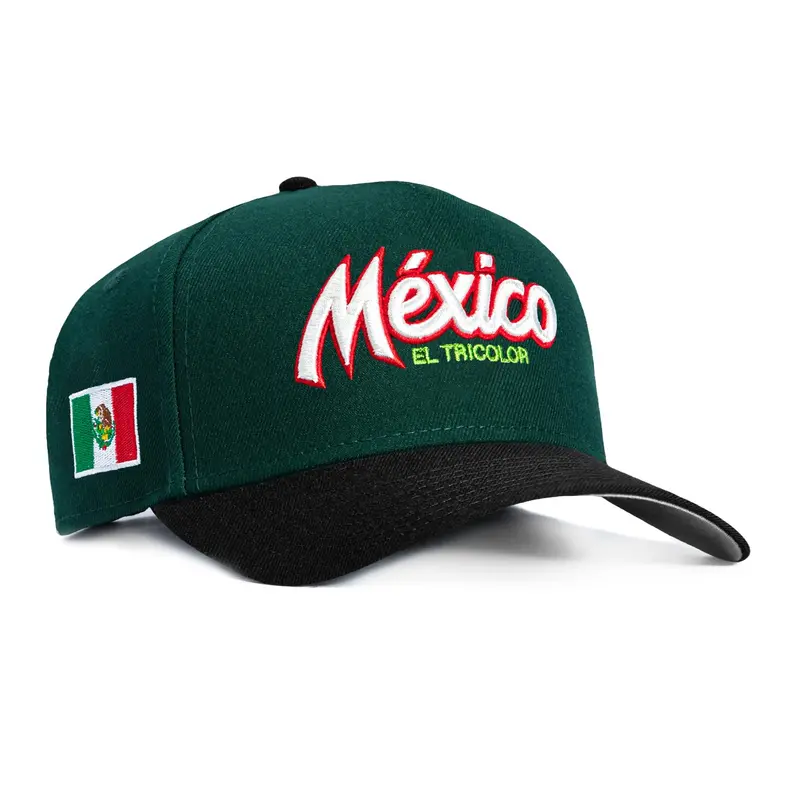 New Era 9Forty Mexico El Tricolor Flag Snapback – Green & Black Script Cap