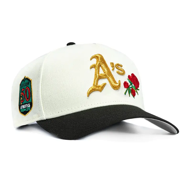 New Era 9Forty Oakland Athletics 50th Anniversary Rose Snapback – White & Black