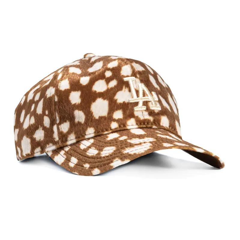 New Era 9Twenty Los Angeles Dodgers Giraffe Print Faux Fur Hat – Khaki & Ivory Snapback
