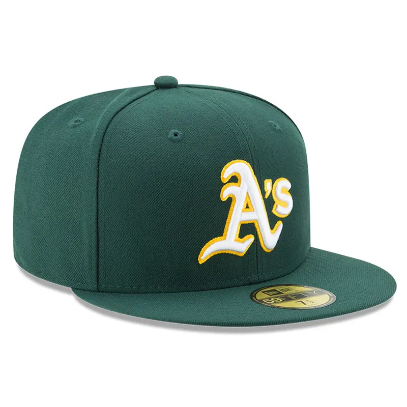 New Era Oakland Athletics Authentic Collection Road 59Fifty Hat in Dark Green