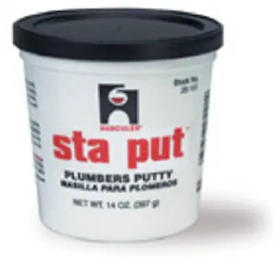 Oatey 25101 Hercules 14-Ounce Sta-Put Plumber’s Putty – Non-Toxic, Reusable Sealant, 12-Pack