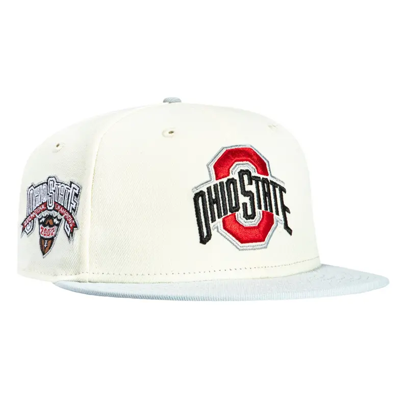 Ohio State Buckeyes 2002 National Title 59Fifty Cap – White & Grey