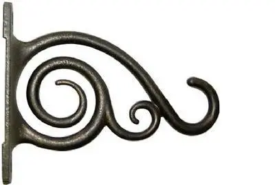 Panacea 85635GT 6″ Hanging Plant Brackets – Brushed Bronze Aluminum with Scroll Design, Set of 4