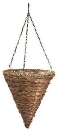 Panacea 88636GT 12-Inch Rope & Fern Cone Hanging Baskets – Pack of 4