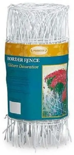 Panacea Arch Top Garden Border Fence – 14″ H × 20′ L White Metal Fencing (Pack of 4)