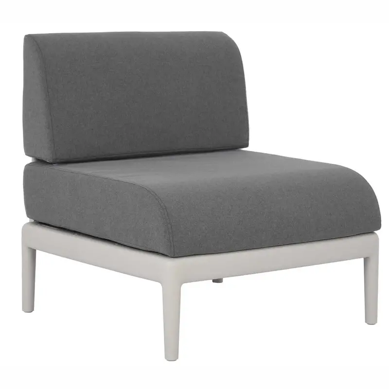 Patioflare GRS Recycled Plastic Leaf Modular Armless Chair – Grey Outdoor Seating