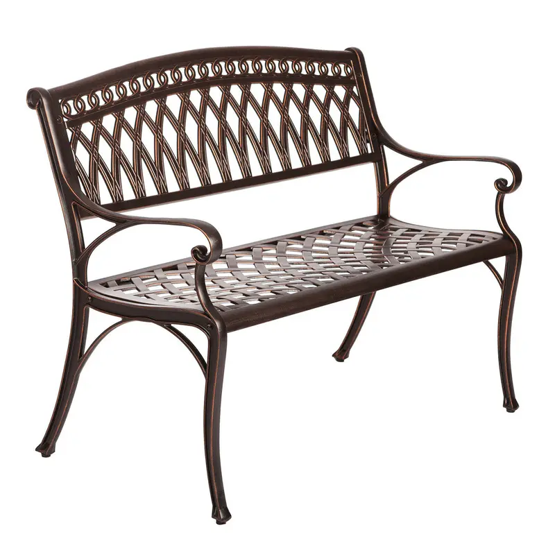 Patioflare Paradise Cast Aluminum Park Bench – Antique Bronze Finish