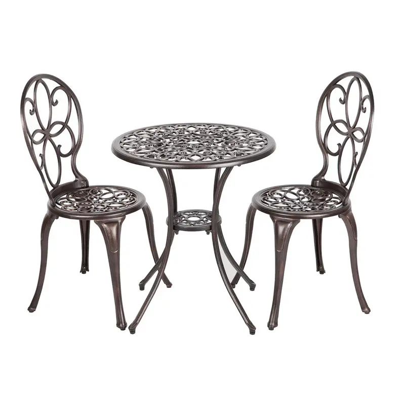 Patioflare Rosalie 3-Piece Cast Aluminum Bistro Set