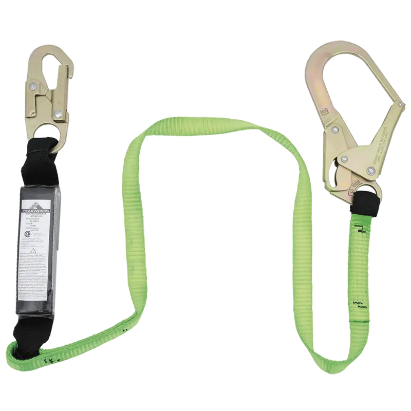 Peak Works V8104624 Shock-Absorbing Fall Arrest Lanyard – 4-Foot OSHA-Compliant Safety Tether