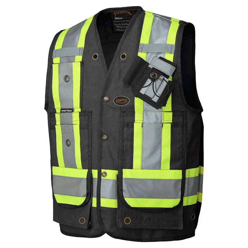 Pioneer CSA-Certified Black Cotton Duck Surveyor’s Vest – Style 694BK
