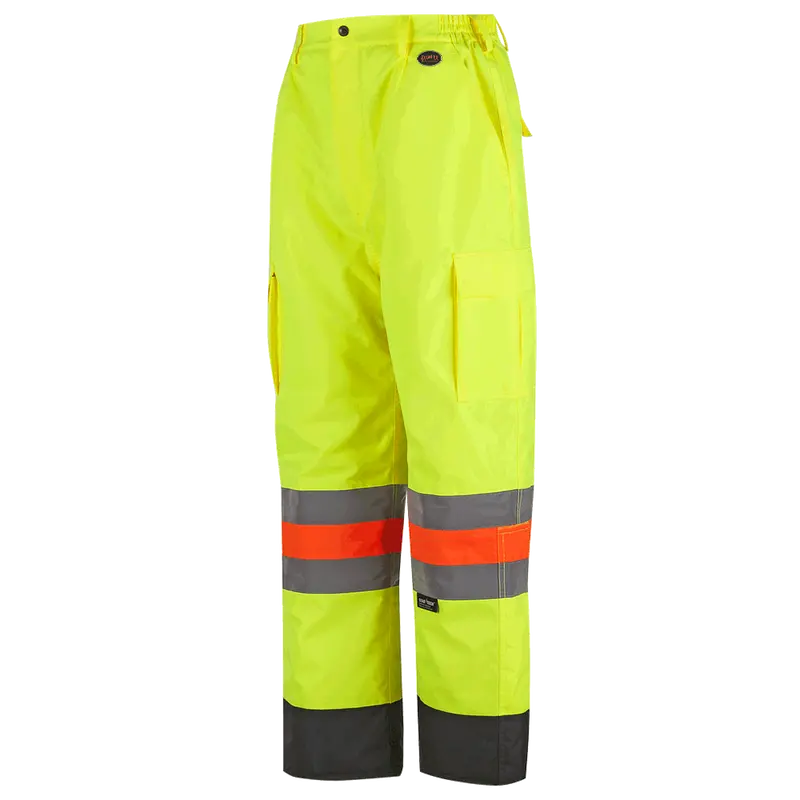 Pioneer Hi-Viz Quebec Winter Traffic Control Pants – Yellow Insulated, Reflective Work Pants for Cold Climates (Model 6041)