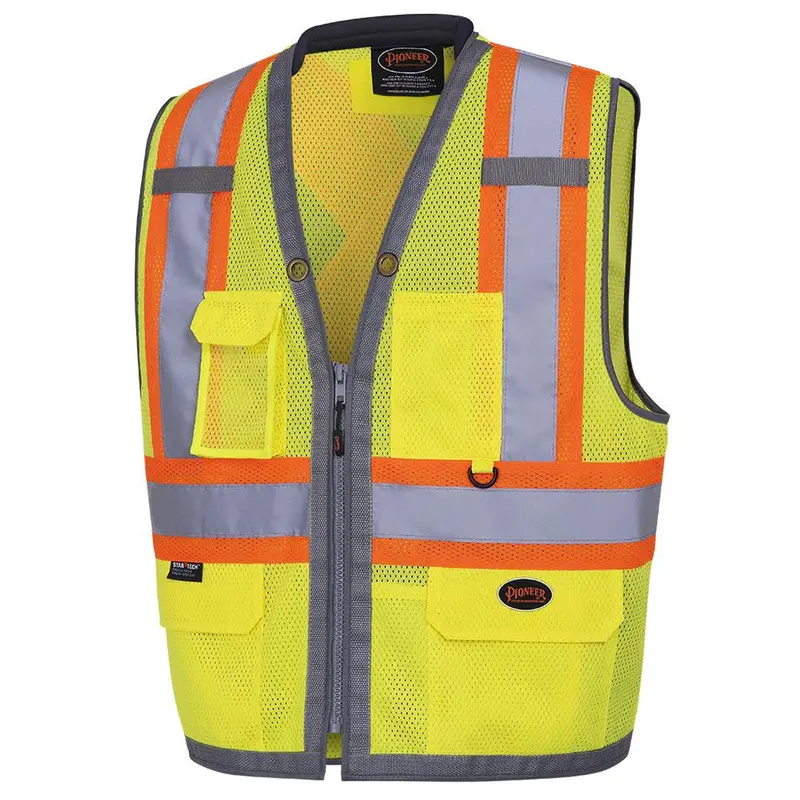 Pioneer “The Rock” Hi-Visibility Poly Mesh Surveyor Vest with Zipper Closure – Model 6675