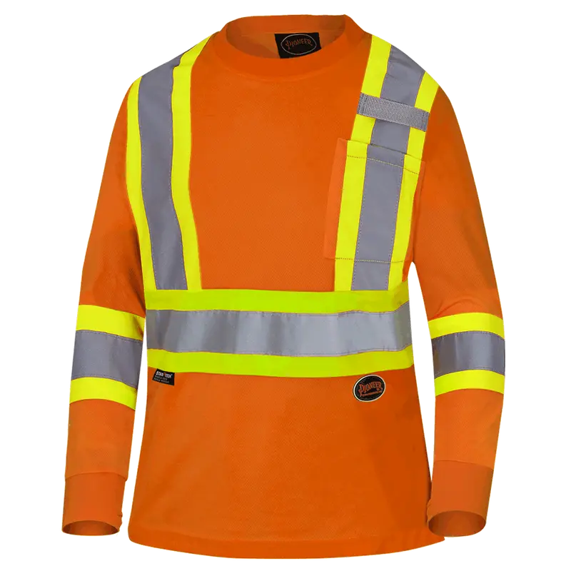 Pioneer Women’s Hi-Visibility Safety Shirt – Long-Sleeve Birds-Eye Polyester (Model 6968/6969)