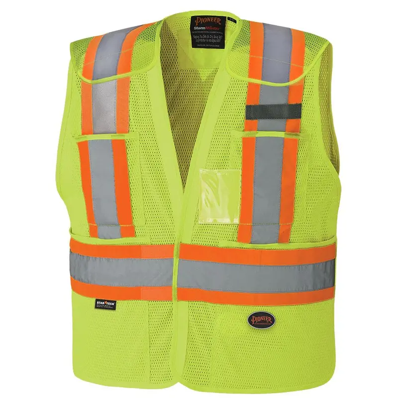 Pioneer Yellow-Green Poly Mesh Drop-Shoulder Tear-Away Vest – Model 6933