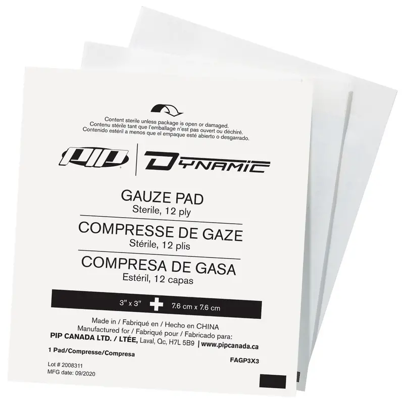 PIP Dynamic Adhesive Square Bandages – 3″ x 3″, Assorted Pack Sizes