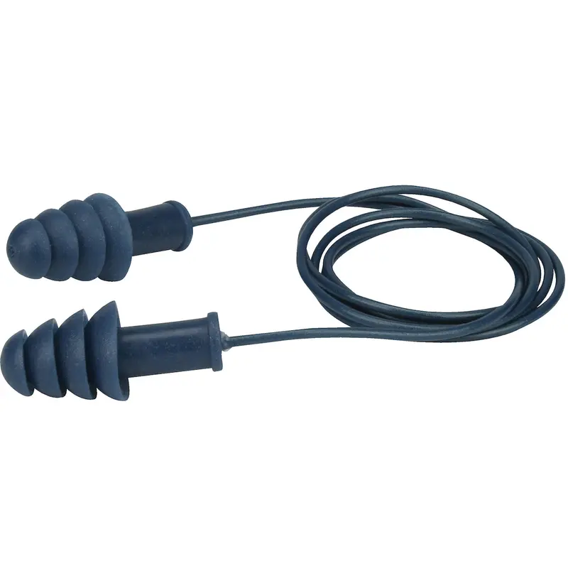 PIP Metal-Detectable Reusable TPR Corded Earplugs – NRR 27, Model NP267HPR410D