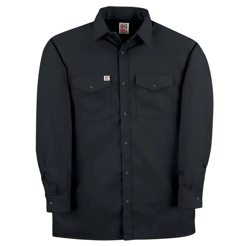 Premium Snap-Front Long-Sleeve Work Shirt – Big Bill Durable Cotton Design, Style 247
