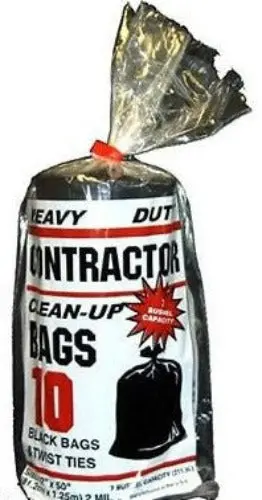 Primrose Heavy-Duty Contractor Trash Bags – 32 in × 50 in, 7-Gallon, 2-Mil, 2 Packs of 10
