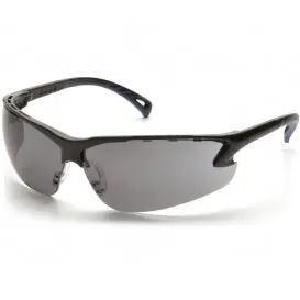 Pyramex Venture 3 Safety Glasses – Black Frame with Gray Tinted Lens, SB5720D