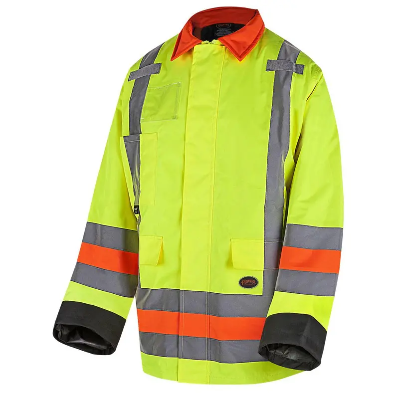 Quebec-Style Winter Traffic Jacket – Pioneer Hi-Viz Yellow Insulated Control Jacket (Model 6040)