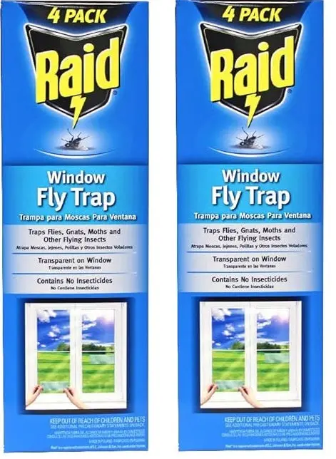 RAID Disposable Window Fly Traps – 8-Count Per Pack (2-Pack)