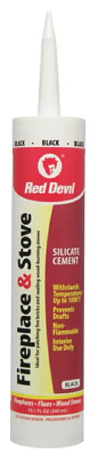 Red Devil 0466 Fireplace & Stove Sealant – 10.1 oz Black Tube (Pack of 6)