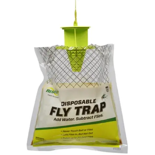 Rescue Disposable Hanging Fly Trap – Dual-Bait Indoor/Outdoor Fly Control (3-Pack)