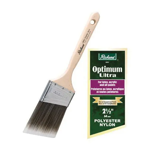 Richard Optimum Ultra Angular Brush – 2″ Width, Precision-Cut Bristles, Wood Handle, Model 80662