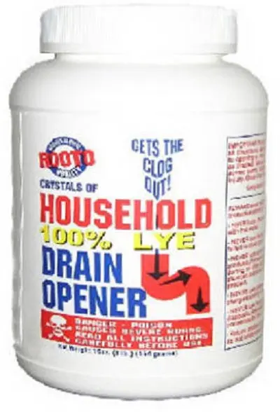 Rooto No. 4 Lye Drain Opener – 1 lb Container (Pack of 6)