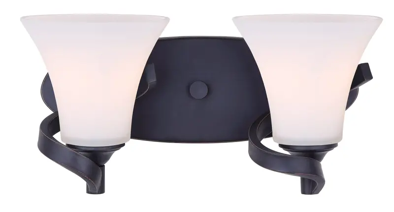 Rue Rubbed Antique Bronze 2-Light Wall-Mounted Vanity Light – Canarm IVL587A02RA