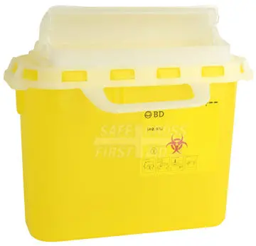 Safecross 5.1-Liter Collector Sharps Container – OSHA-Compliant Biohazard Disposal (14547)