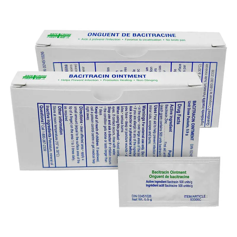 Safecross Bacitracin Zinc Antibiotic Ointment – First Aid Topical Treatment, 0.9 g Tube (6-Pack, Model 05793)