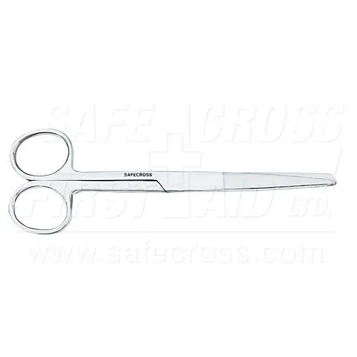Safecross Blunt/Sharp Surgical Scissors – Precision Stainless Steel, 14 cm, Reusable, SKU 19091