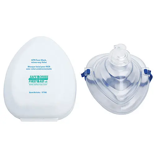 Safecross CPR Face Shield with One-Way Valve – Compact Plastic Case (17746)