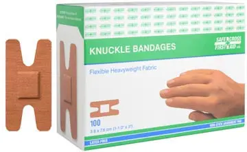 Safecross Heavy-Duty Elastic Knuckle Bandages – 100 per Box, SKU 03451