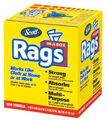 SCOTT 75260 Clothlike White Rags – 200-Count Box