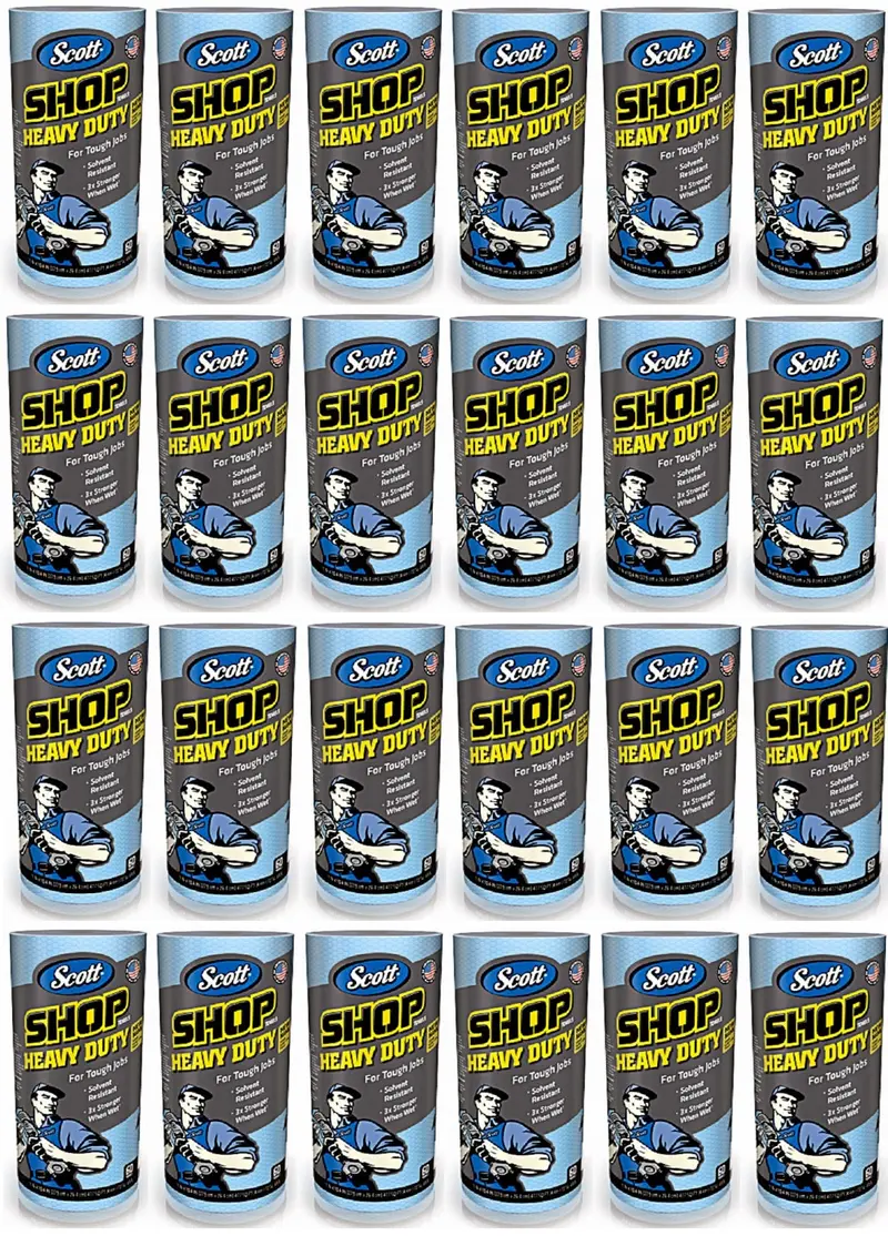 Scott Heavy-Duty Blue Shop Towels (60-Count Rolls) – Case of 24