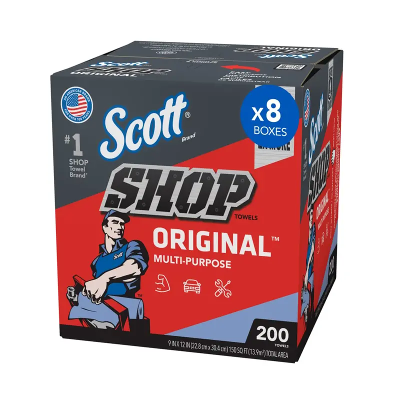 Scott® Shop Towels Original™ Pop-Up Box – 9″ × 12″, 8-Box Case (75190)