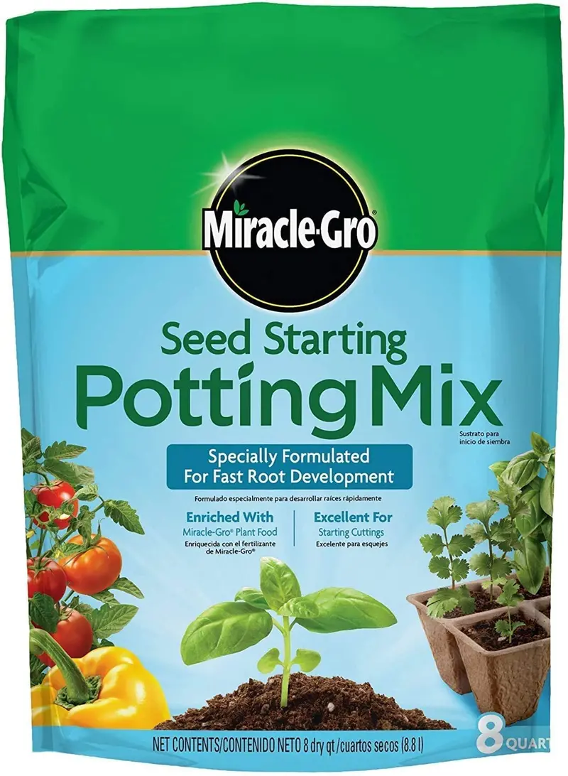 Scotts Miracle-Gro Seed Starting Mix – 8 QT Potting Soil, Lightweight & Sterile, 6-Pack