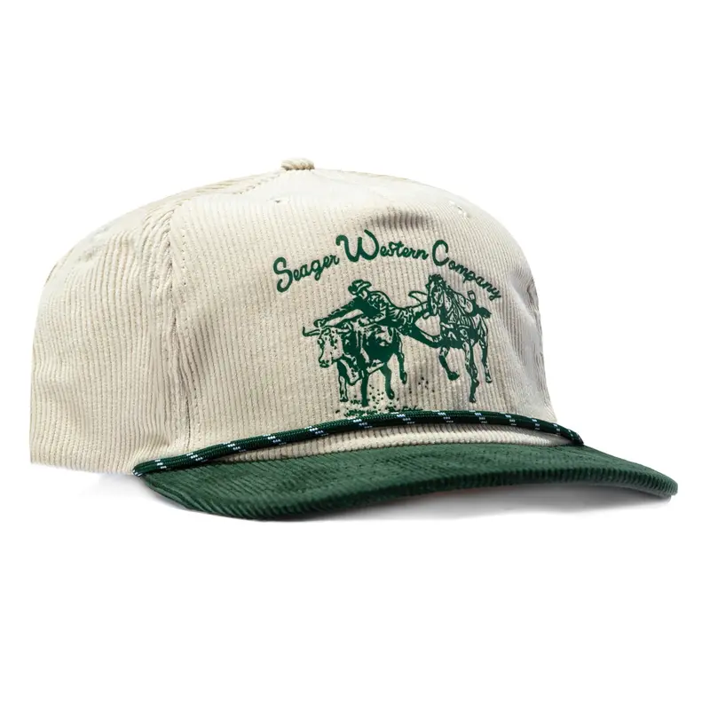 Seager Los Rios Corduroy Snapback – Tan & Forest Green